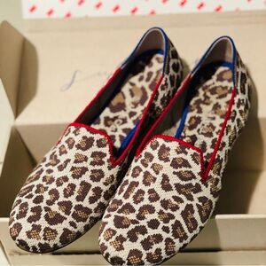 Rothy’s Loafer Mocha Spot Animal Print Flats Office Work Comfort; 8.5